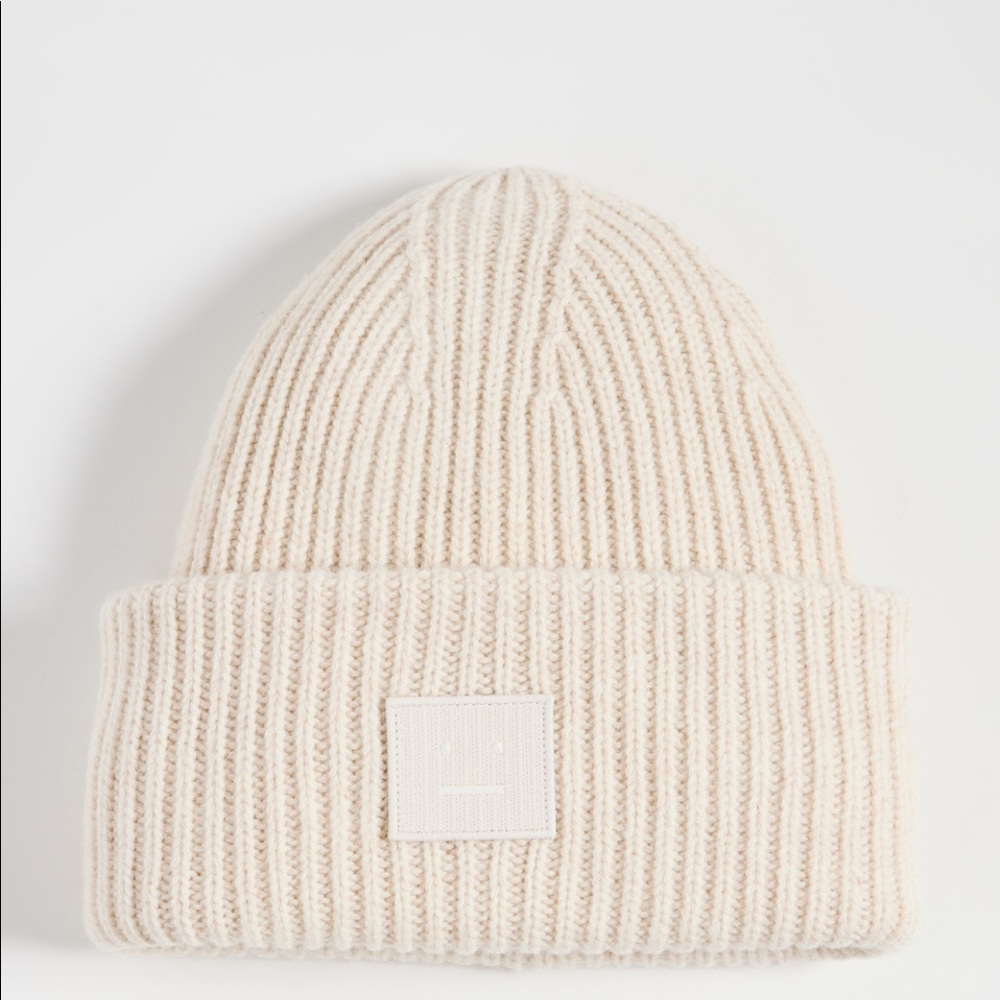 Acne Studios Wool Beanie in Oatmeal Melange NWT